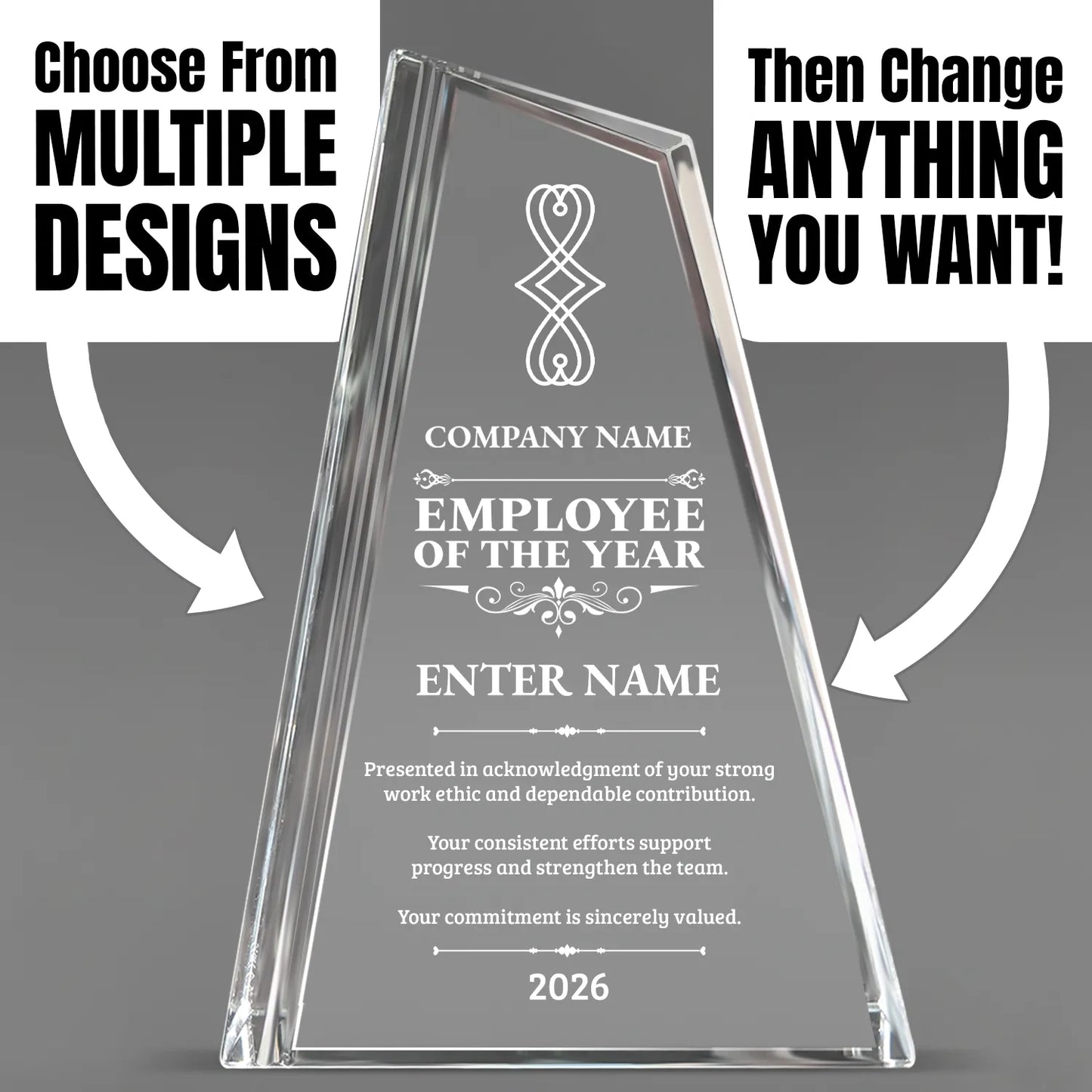Employee Appreciation Awards - Crystal Peak Awards - Personalize Online – Choose From 5 Designs