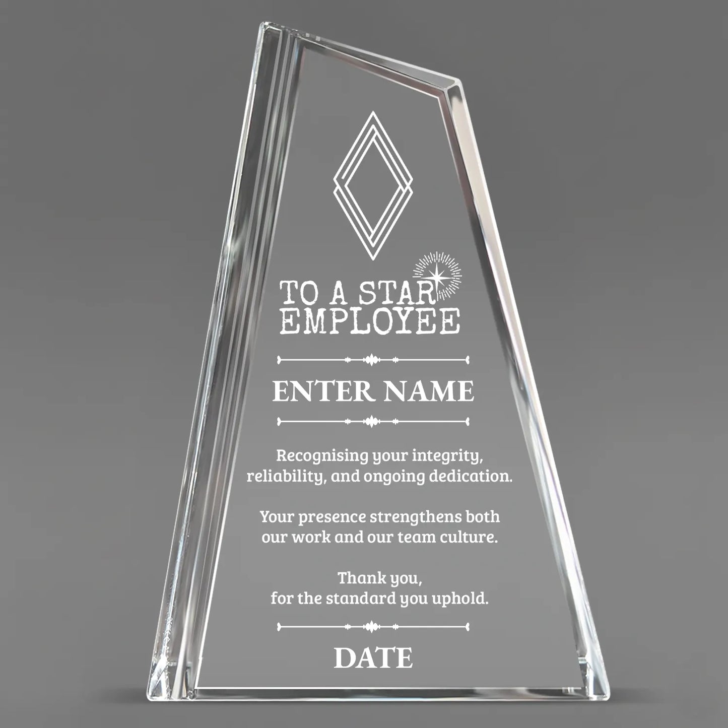 Employee Appreciation Awards - Crystal Peak Awards - Personalize Online – Choose From 5 Designs