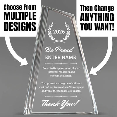 Thank You Awards - Crystal Peak Awards - Personalize Online – Choose From 5 Designs