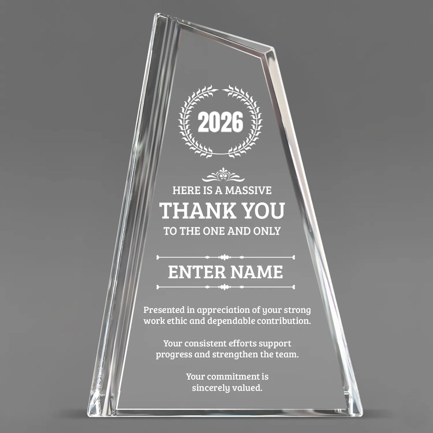 Thank You Awards - Crystal Peak Awards - Personalize Online – Choose From 5 Designs