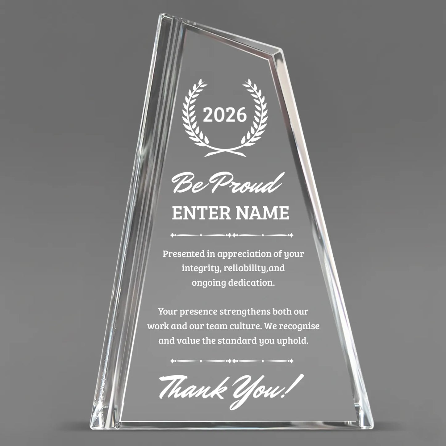 Thank You Awards - Crystal Peak Awards - Personalize Online – Choose From 5 Designs