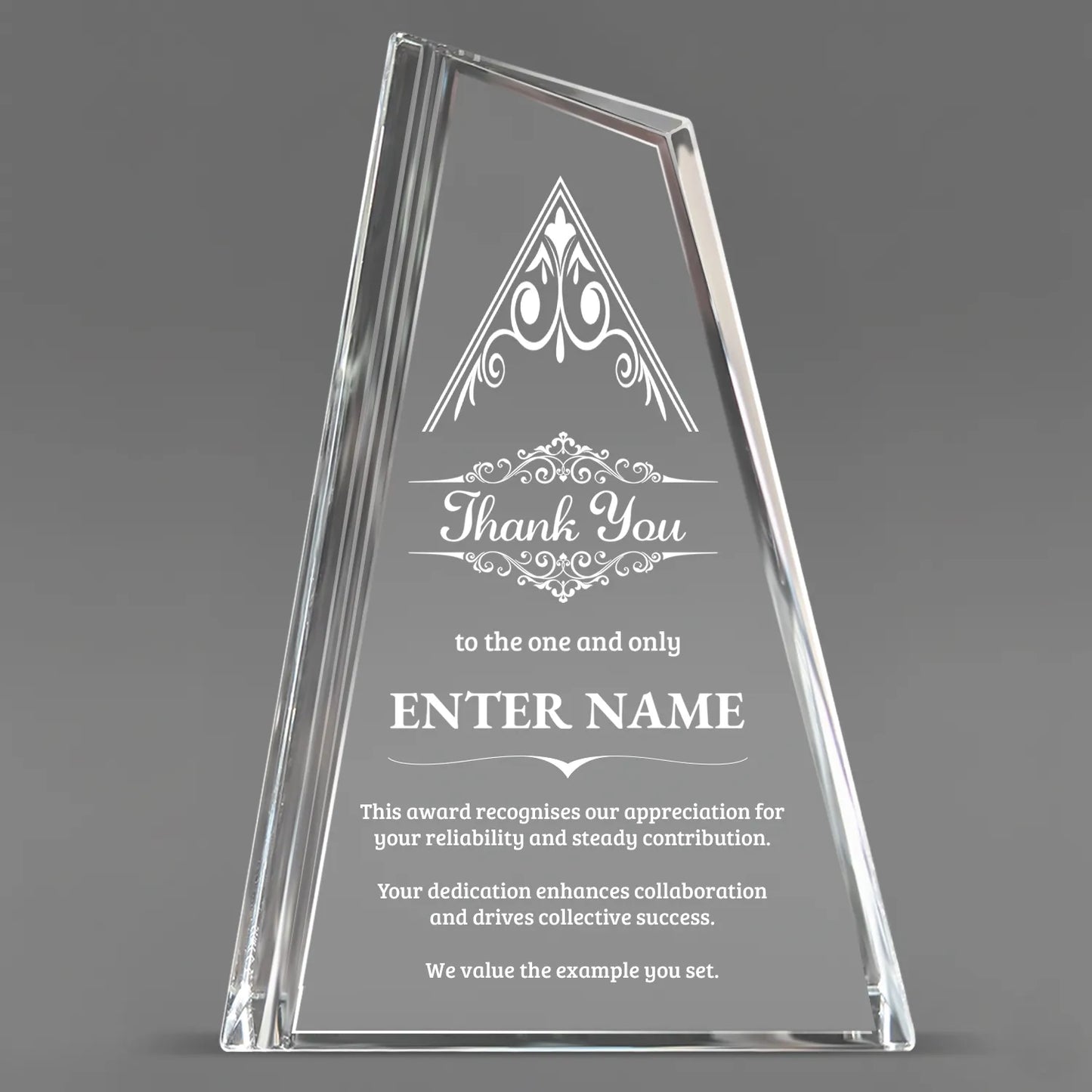 Thank You Awards - Crystal Peak Awards - Personalize Online – Choose From 5 Designs