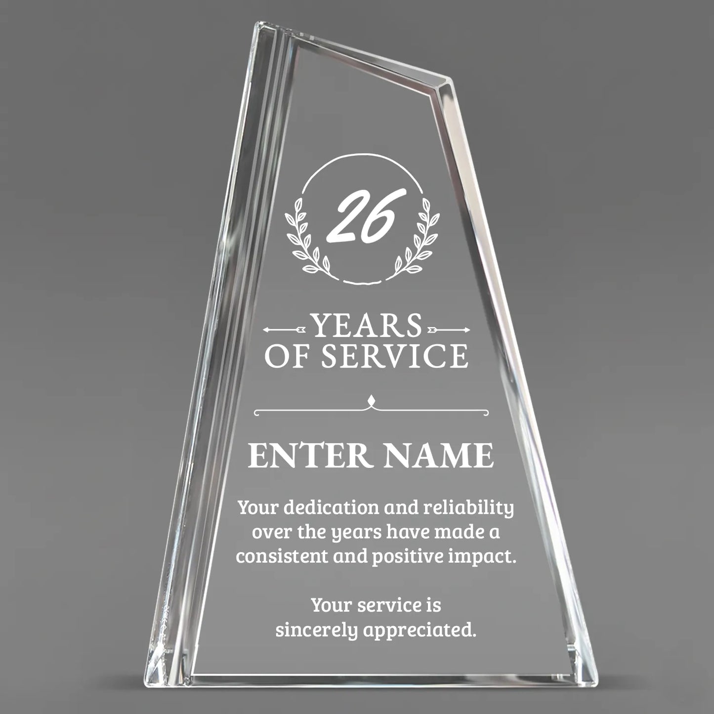 Long Service Awards - Crystal Peak Awards - Personalize Online – Choose From 5 Designs