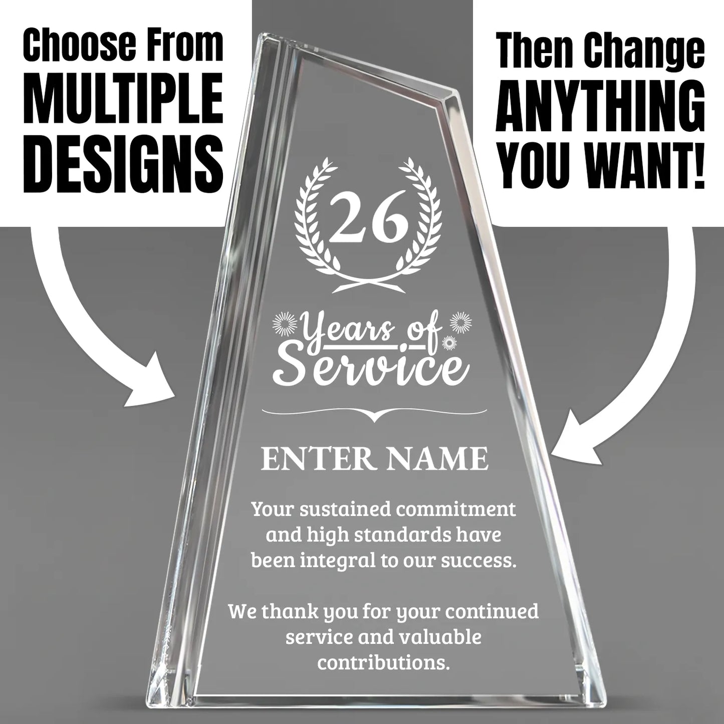 Long Service Awards - Crystal Peak Awards - Personalize Online – Choose From 5 Designs
