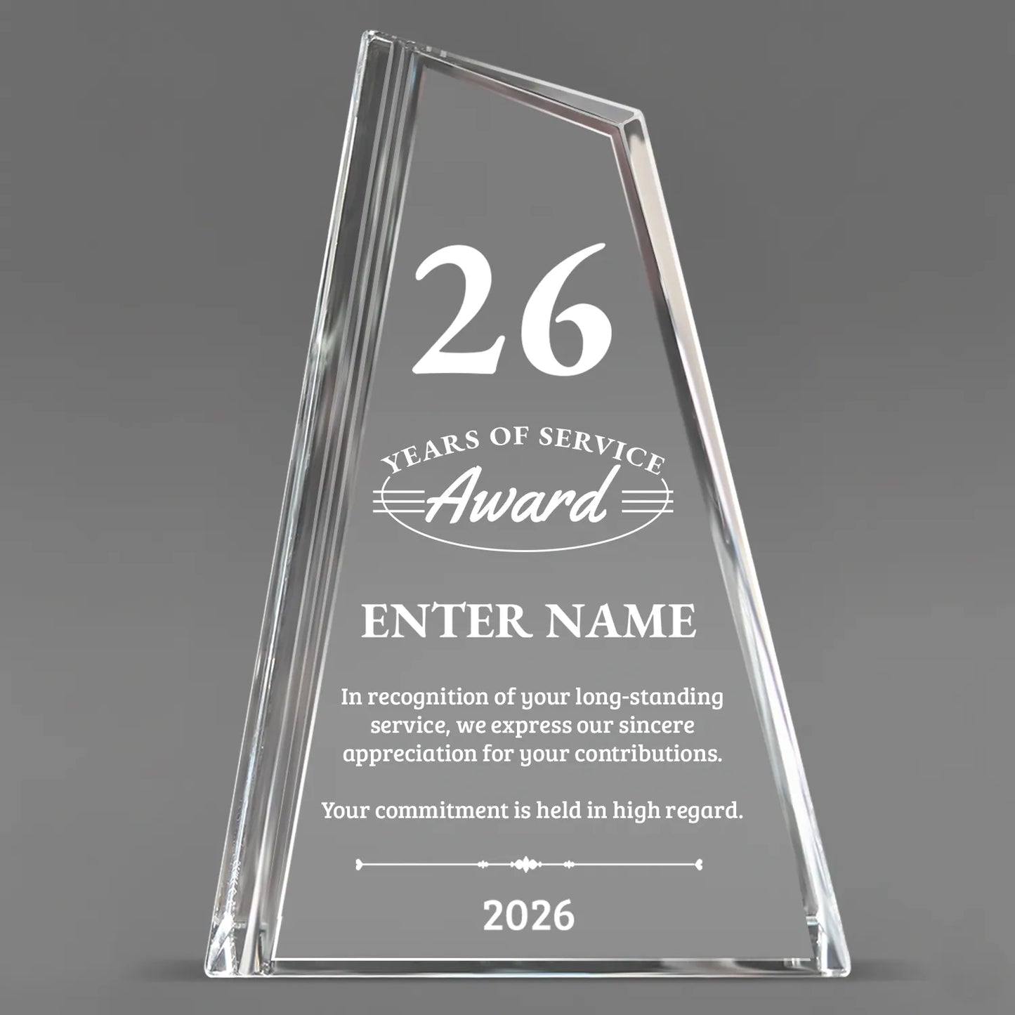 Long Service Awards - Crystal Peak Awards - Personalize Online – Choose From 5 Designs