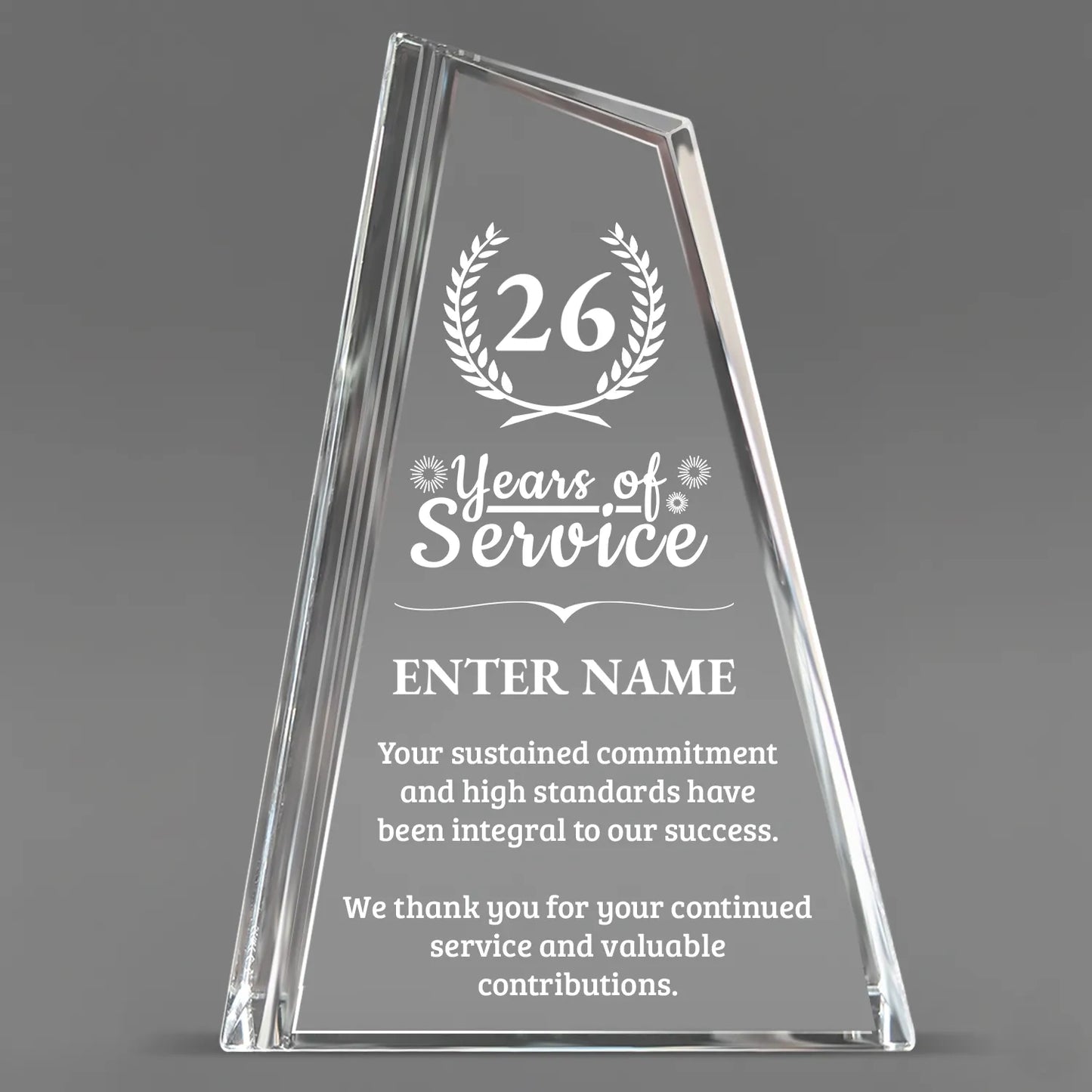 Long Service Awards - Crystal Peak Awards - Personalize Online – Choose From 5 Designs