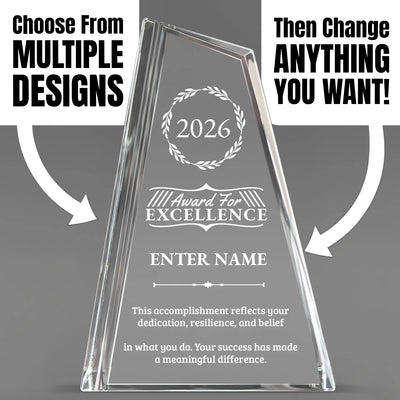 Achievement Awards - Crystal Peak Awards - Personalize Online – Choose From 5 Designs