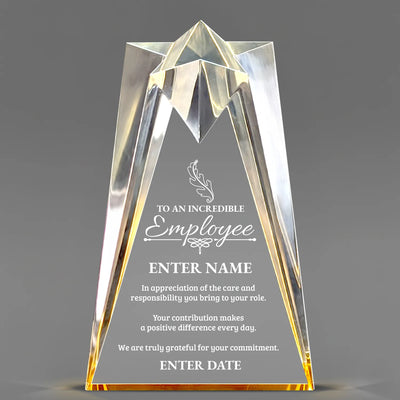 Employee Appreciation Awards - Gold Sculpted Star Acrylic Awards - Personalize Online – Choose From 5 Designs
