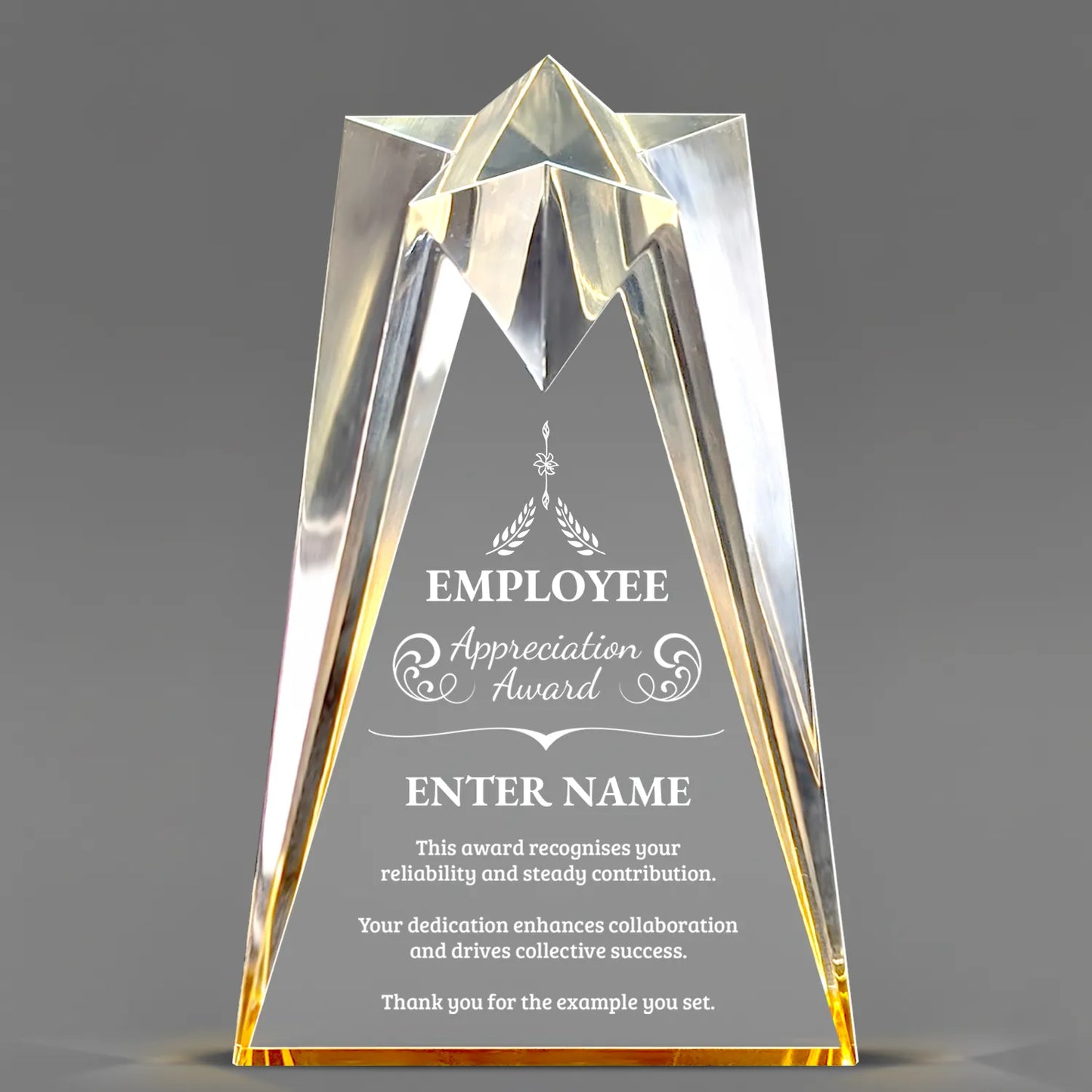 Employee Appreciation Awards - Gold Sculpted Star Acrylic Awards - Personalize Online – Choose From 5 Designs