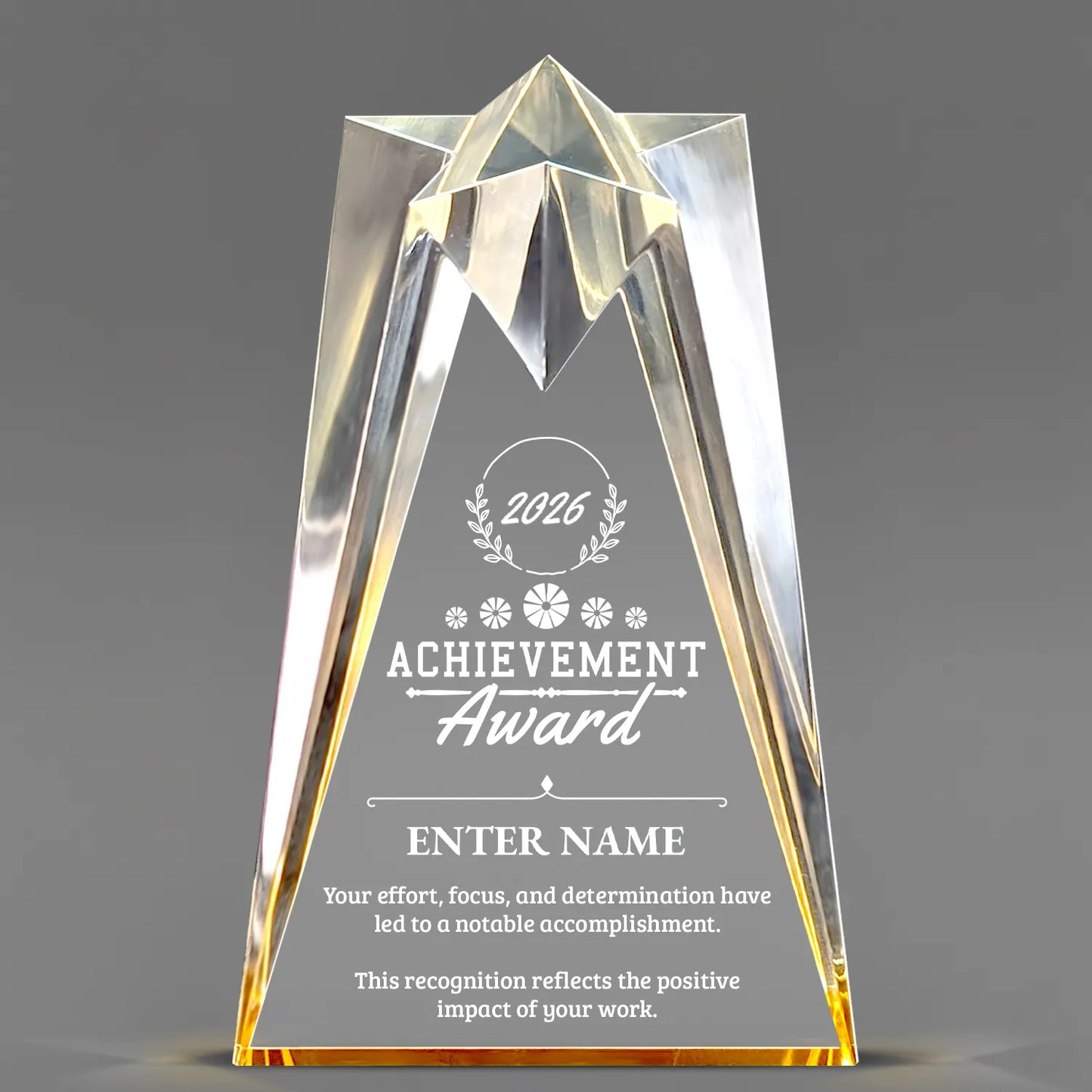 Achievement Awards - Gold Sculpted Star Acrylic Awards - Personalize Online – Choose From 5 Designs