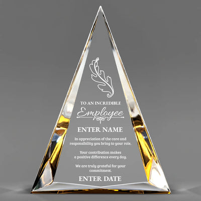 Employee Appreciation Awards - Gold Pinnacle Acrylic Awards - Personalize Online – Choose From 5 Designs