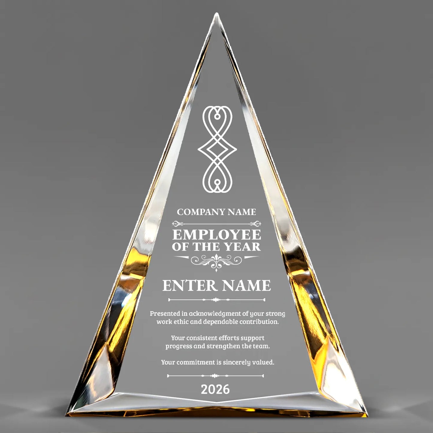 Employee Appreciation Awards - Gold Pinnacle Acrylic Awards - Personalize Online – Choose From 5 Designs