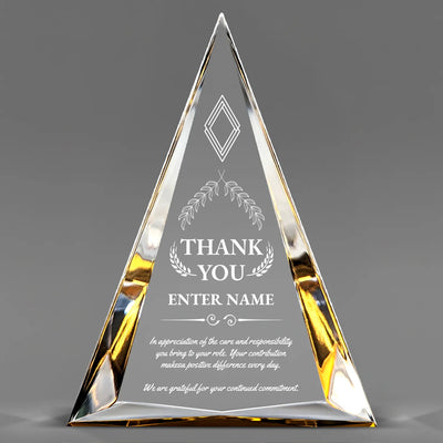 Thank You Awards - Gold Pinnacle Acrylic Awards - Personalize Online – Choose From 5 Designs