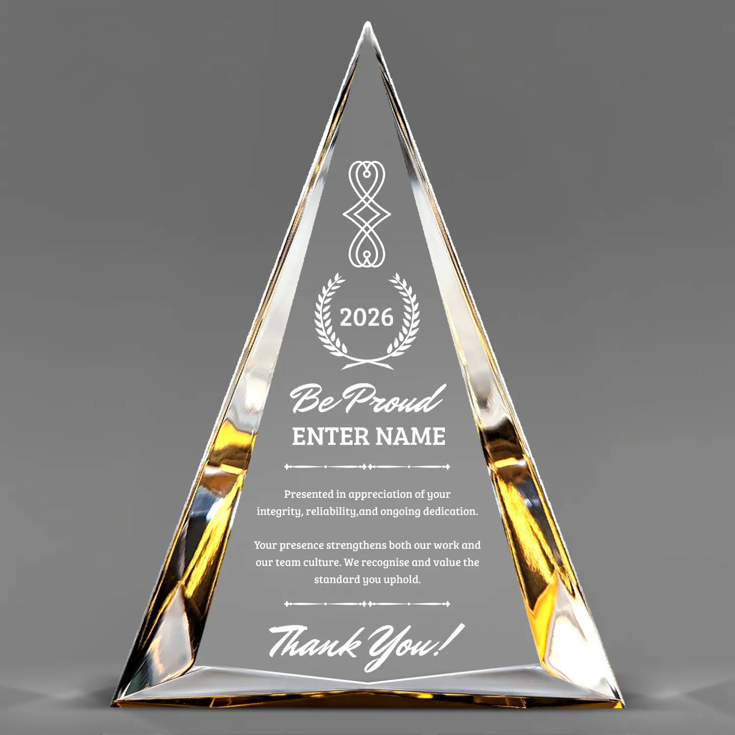 Thank You Awards - Gold Pinnacle Acrylic Awards - Personalize Online – Choose From 5 Designs