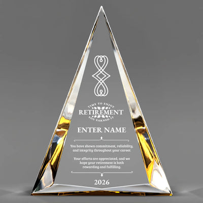 Retirement Awards - Gold Pinnacle Acrylic Awards - Personalize Online – Choose From 5 Designs