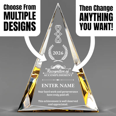 Achievement Awards - Gold Pinnacle Acrylic Awards - Personalize Online – Choose From 5 Designs