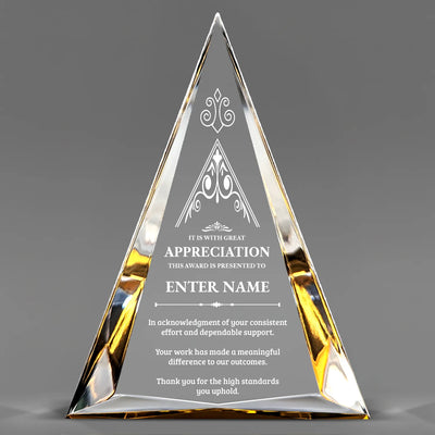 Appreciation Awards - Gold Pinnacle Acrylic Awards - Personalize Online – Choose From 5 Designs