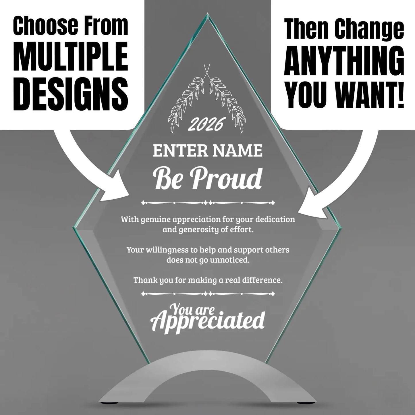 Appreciation Awards - Diamond Cosmic Acrylic Awards - Personalize Online – Choose From 5 Designs