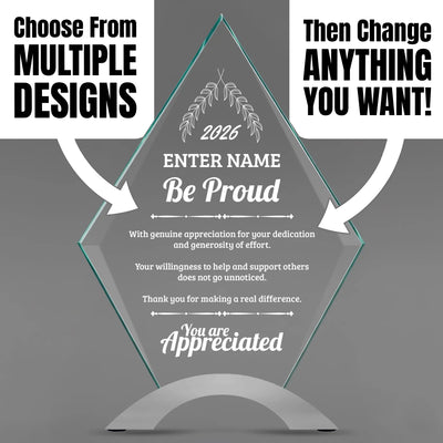 Appreciation Awards - Diamond Cosmic Acrylic Awards - Personalize Online – Choose From 5 Designs