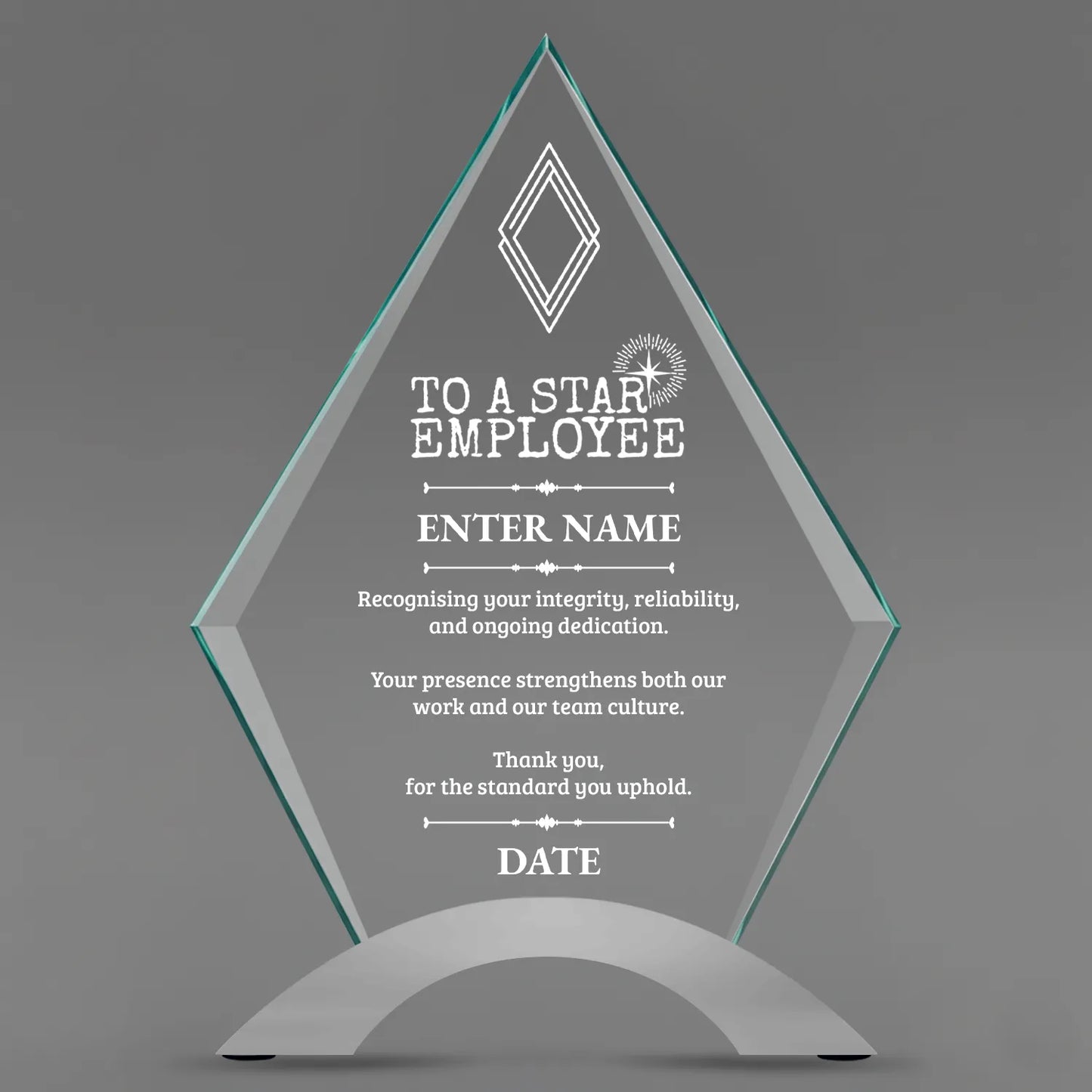 Employee Appreciation Awards - Diamond Cosmic Acrylic Awards - Personalize Online – Choose From 5 Designs