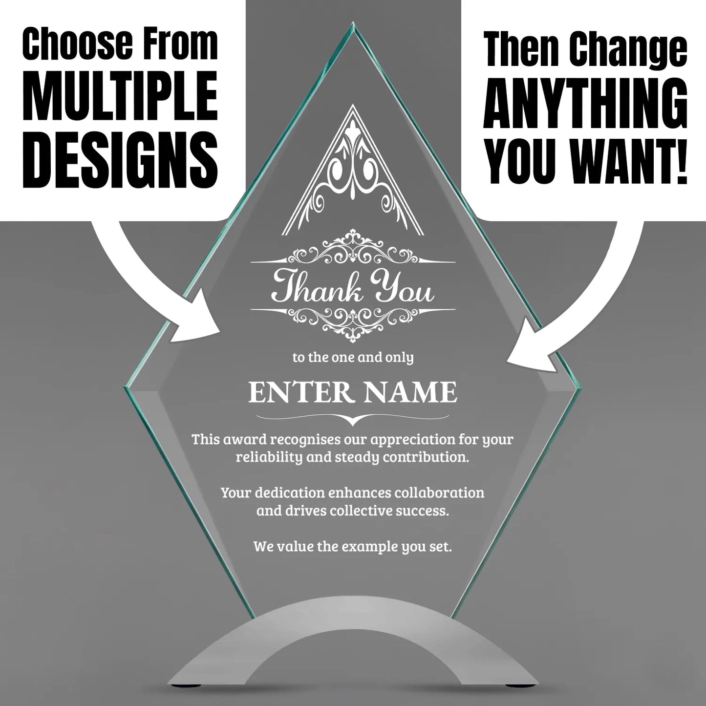 Thank You Awards - Diamond Cosmic Acrylic Awards - Personalize Online – Choose From 5 Designs