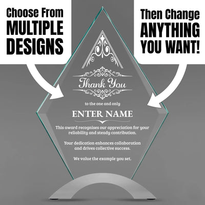Thank You Awards - Diamond Cosmic Acrylic Awards - Personalize Online – Choose From 5 Designs