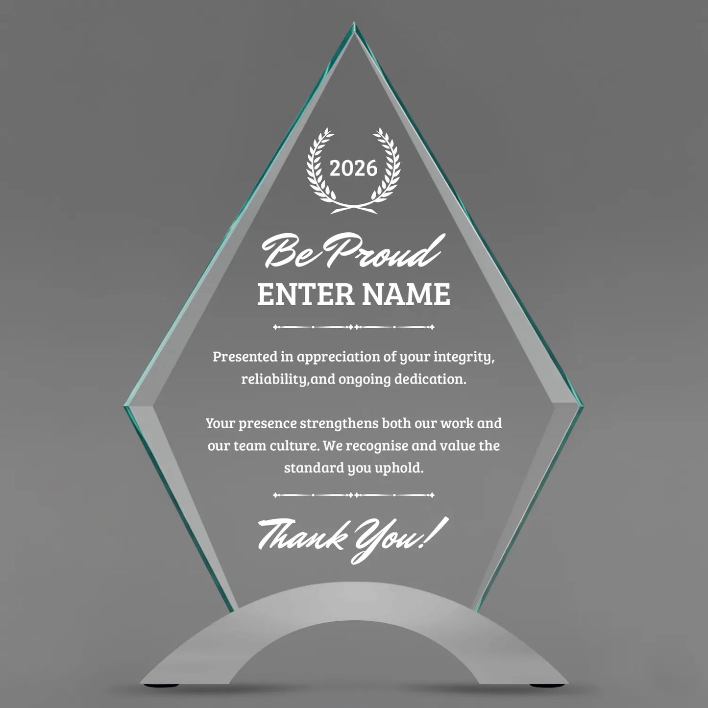 Thank You Awards - Diamond Cosmic Acrylic Awards - Personalize Online – Choose From 5 Designs