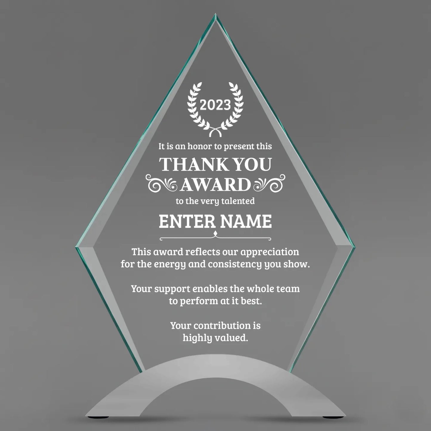 Thank You Awards - Diamond Cosmic Acrylic Awards - Personalize Online – Choose From 5 Designs
