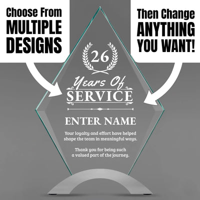Long Service Awards - Diamond Cosmic Acrylic Awards - Personalize Online – Choose From 5 Designs