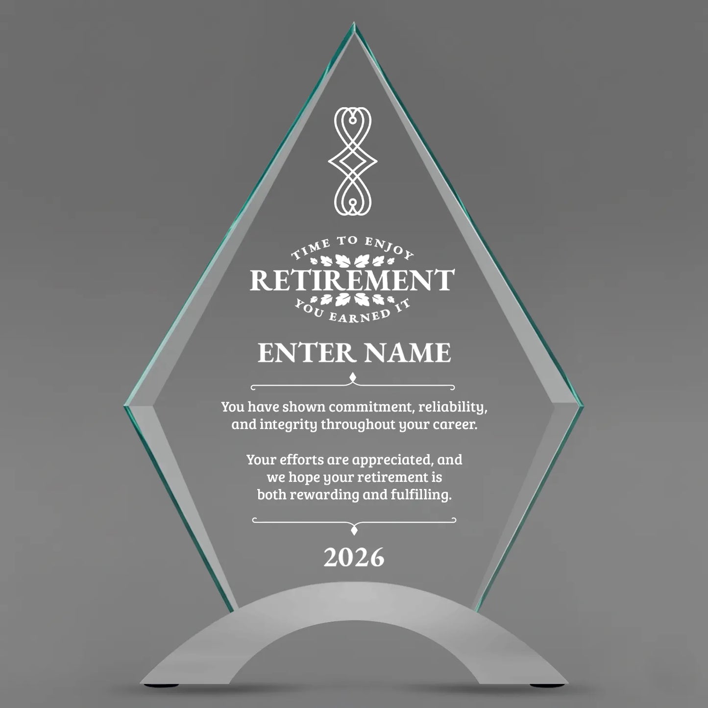 Retirement Awards - Diamond Cosmic Acrylic Awards - Personalize Online – Choose From 5 Designs