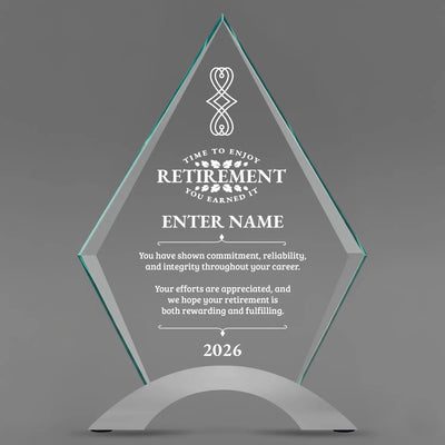 Retirement Awards - Diamond Cosmic Acrylic Awards - Personalize Online – Choose From 5 Designs
