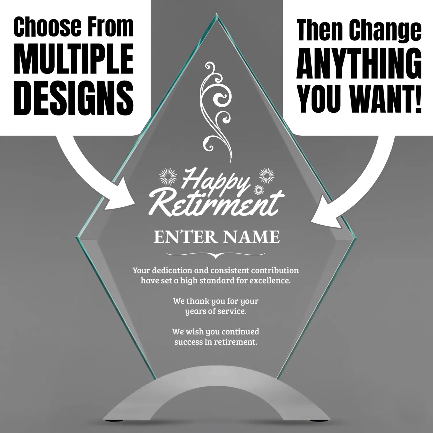Retirement Awards - Diamond Cosmic Acrylic Awards - Personalize Online – Choose From 5 Designs