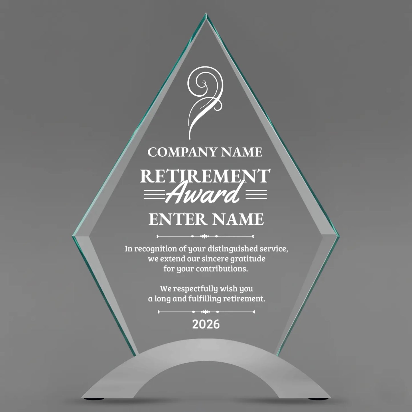 Retirement Awards - Diamond Cosmic Acrylic Awards - Personalize Online – Choose From 5 Designs