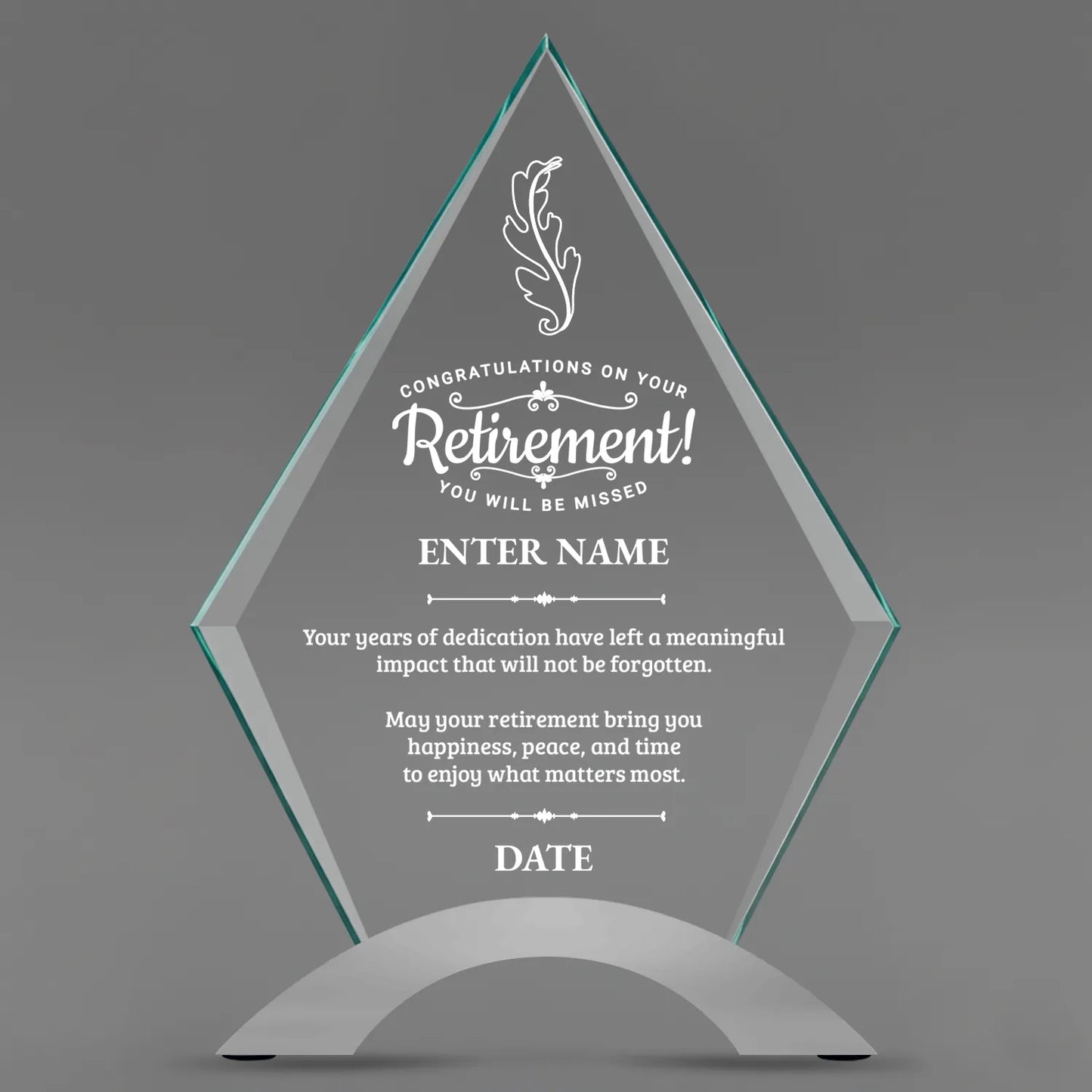 Retirement Awards - Diamond Cosmic Acrylic Awards - Personalize Online – Choose From 5 Designs