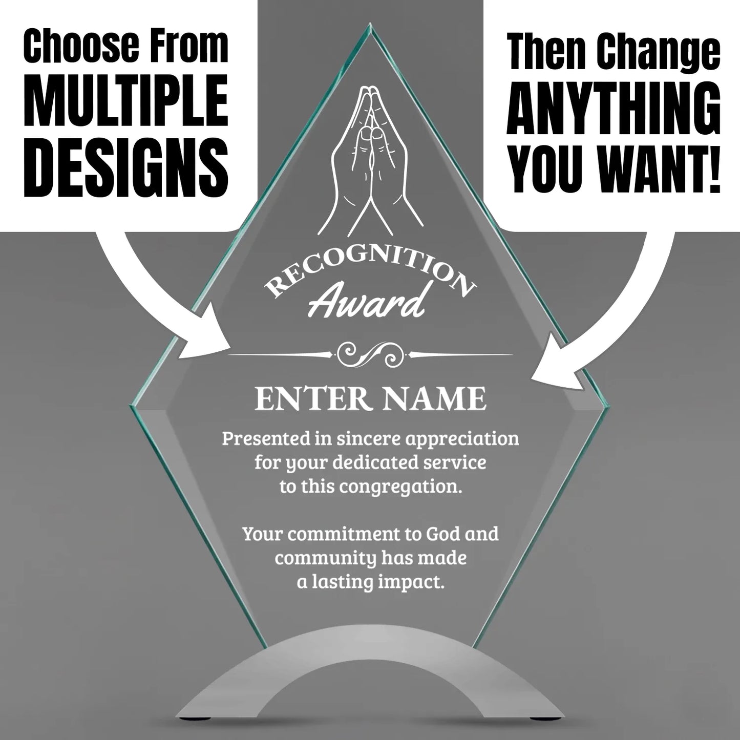 Church Awards - Diamond Cosmic Acrylic Awards - Personalize Online – Choose From 5 Designs