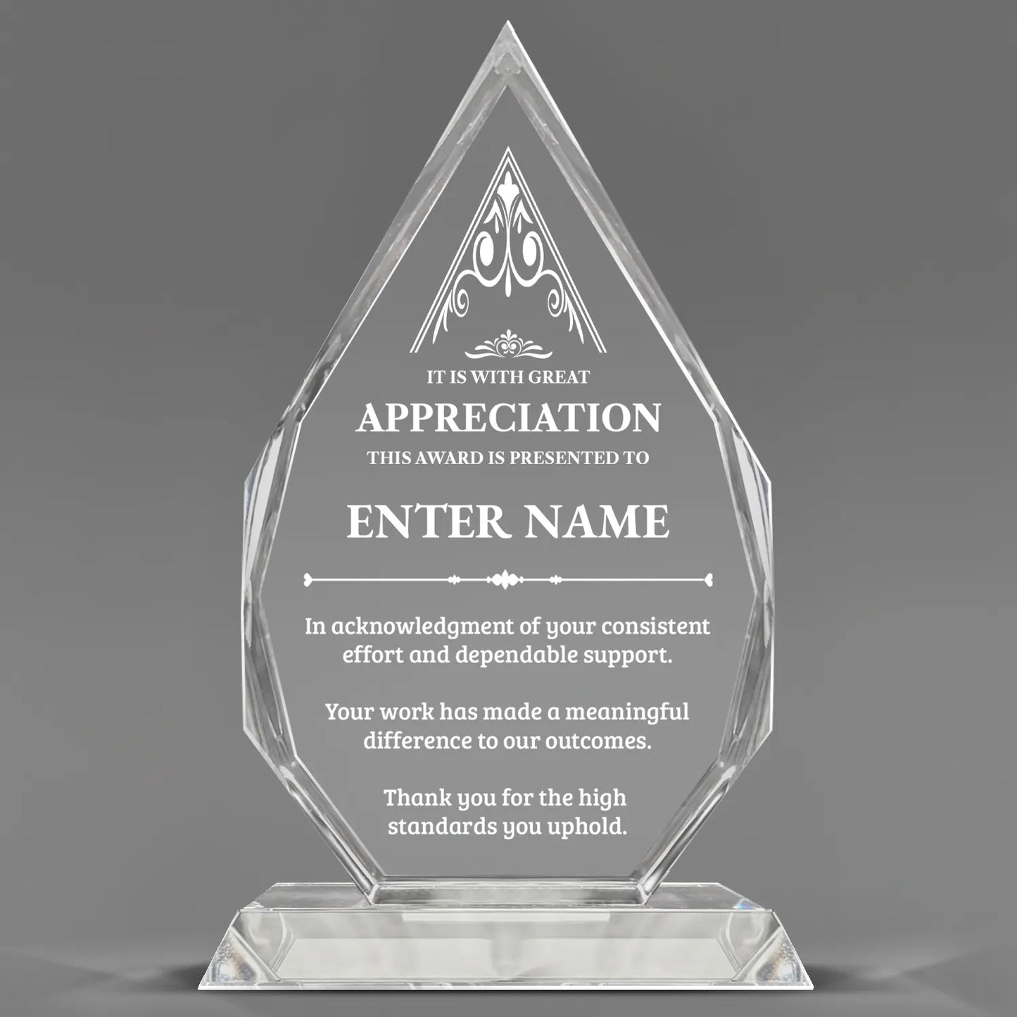 Appreciation Awards - Optic Crystal Royal Diamond Awards - Personalize Online – Choose From 5 Designs