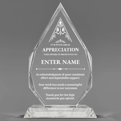 Appreciation Awards - Optic Crystal Royal Diamond Awards - Personalize Online – Choose From 5 Designs