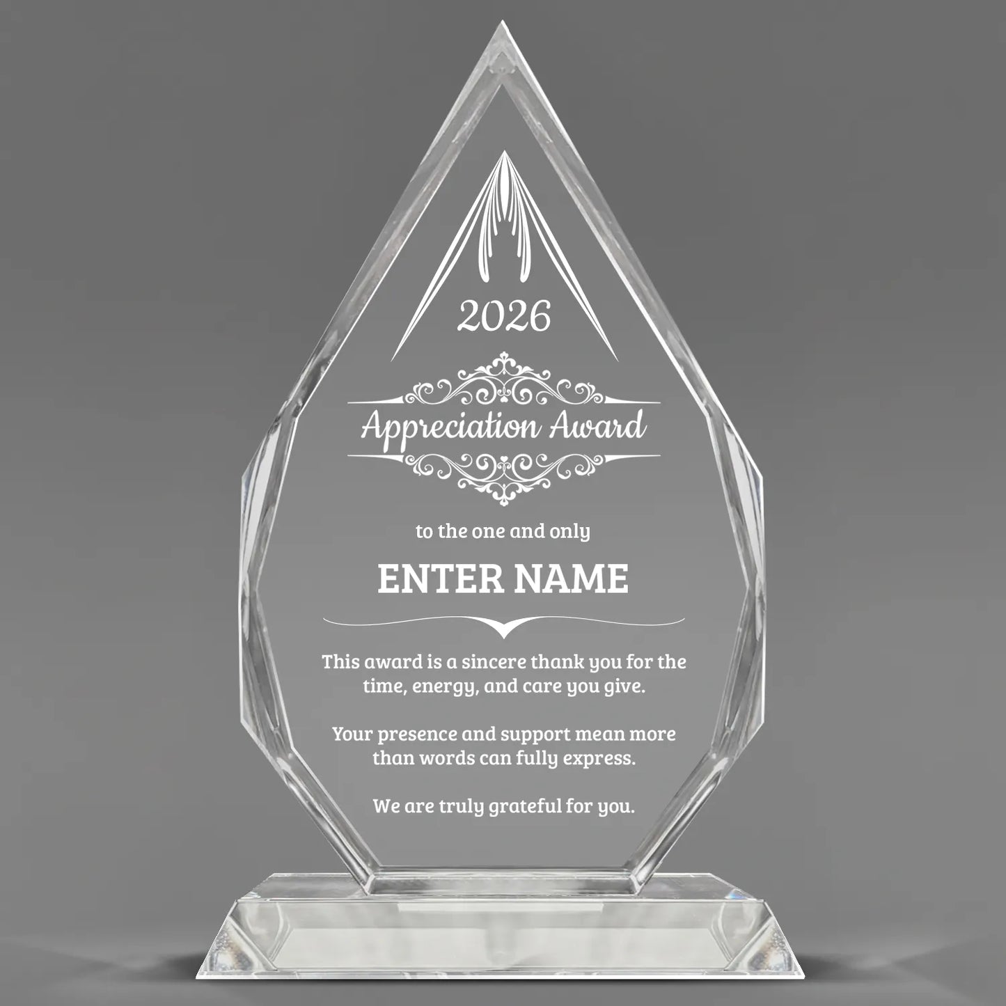 Appreciation Awards - Optic Crystal Royal Diamond Awards - Personalize Online – Choose From 5 Designs