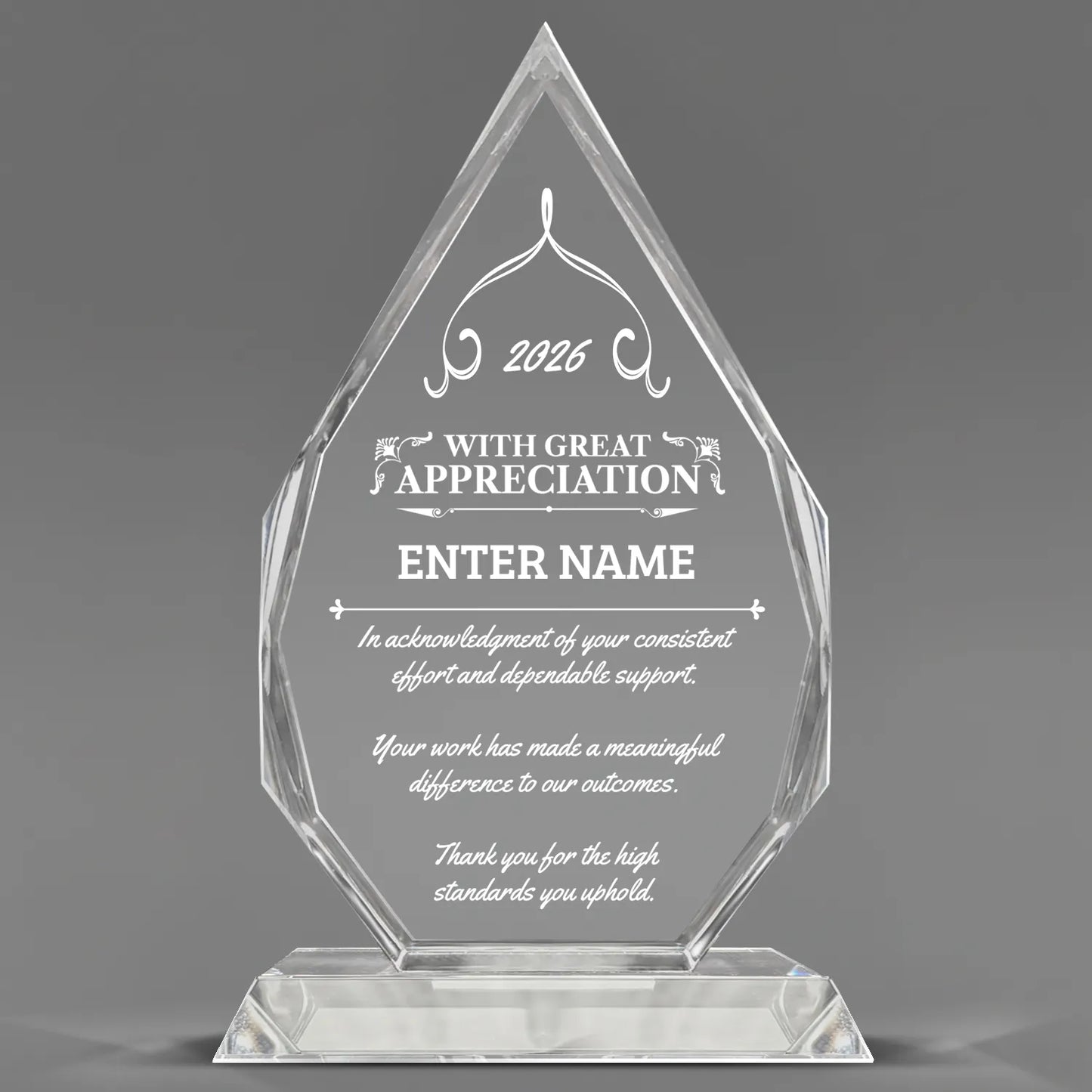 Appreciation Awards - Optic Crystal Royal Diamond Awards - Personalize Online – Choose From 5 Designs
