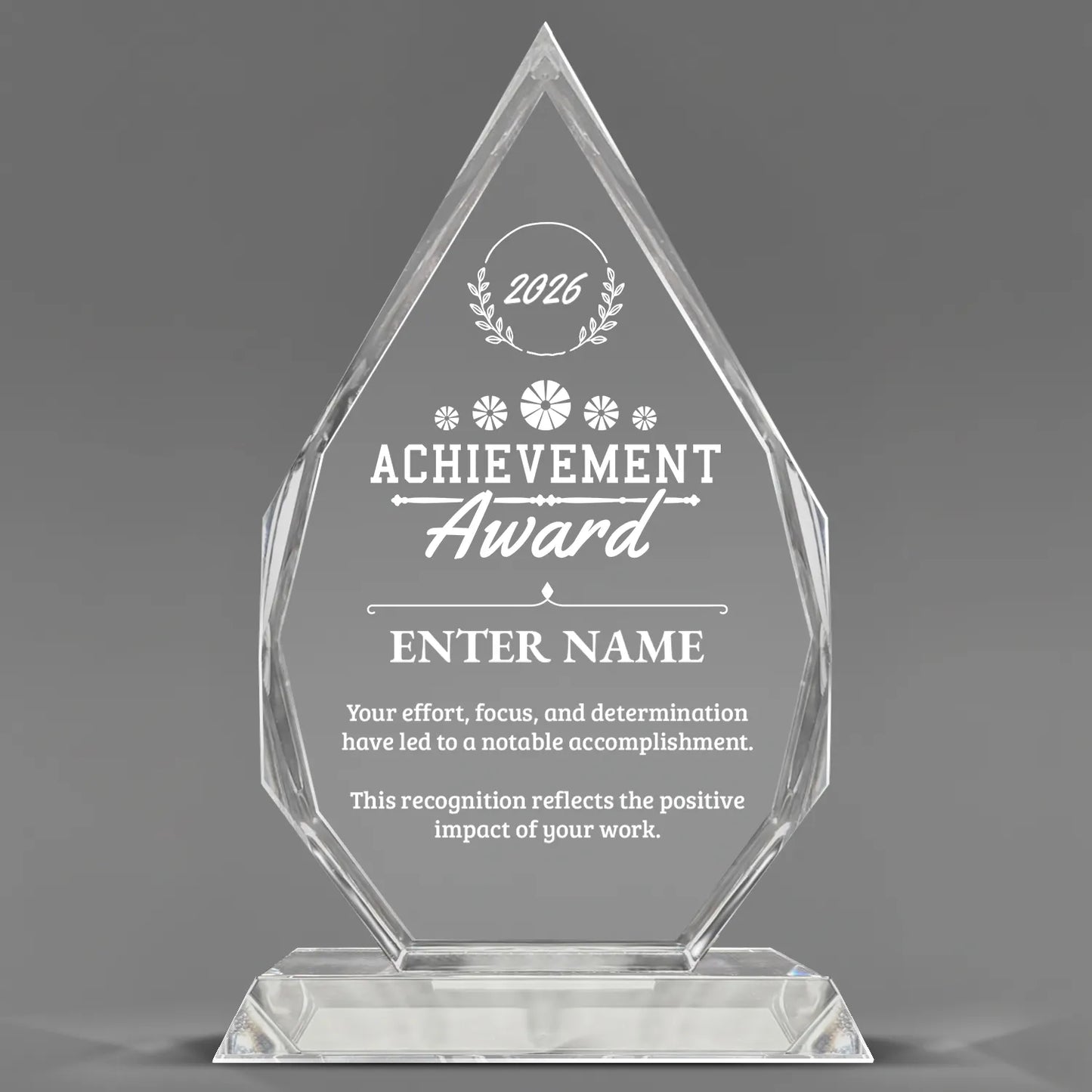 Achievement Awards - Optic Crystal Royal Diamond Awards - Personalize Online – Choose From 5 Designs