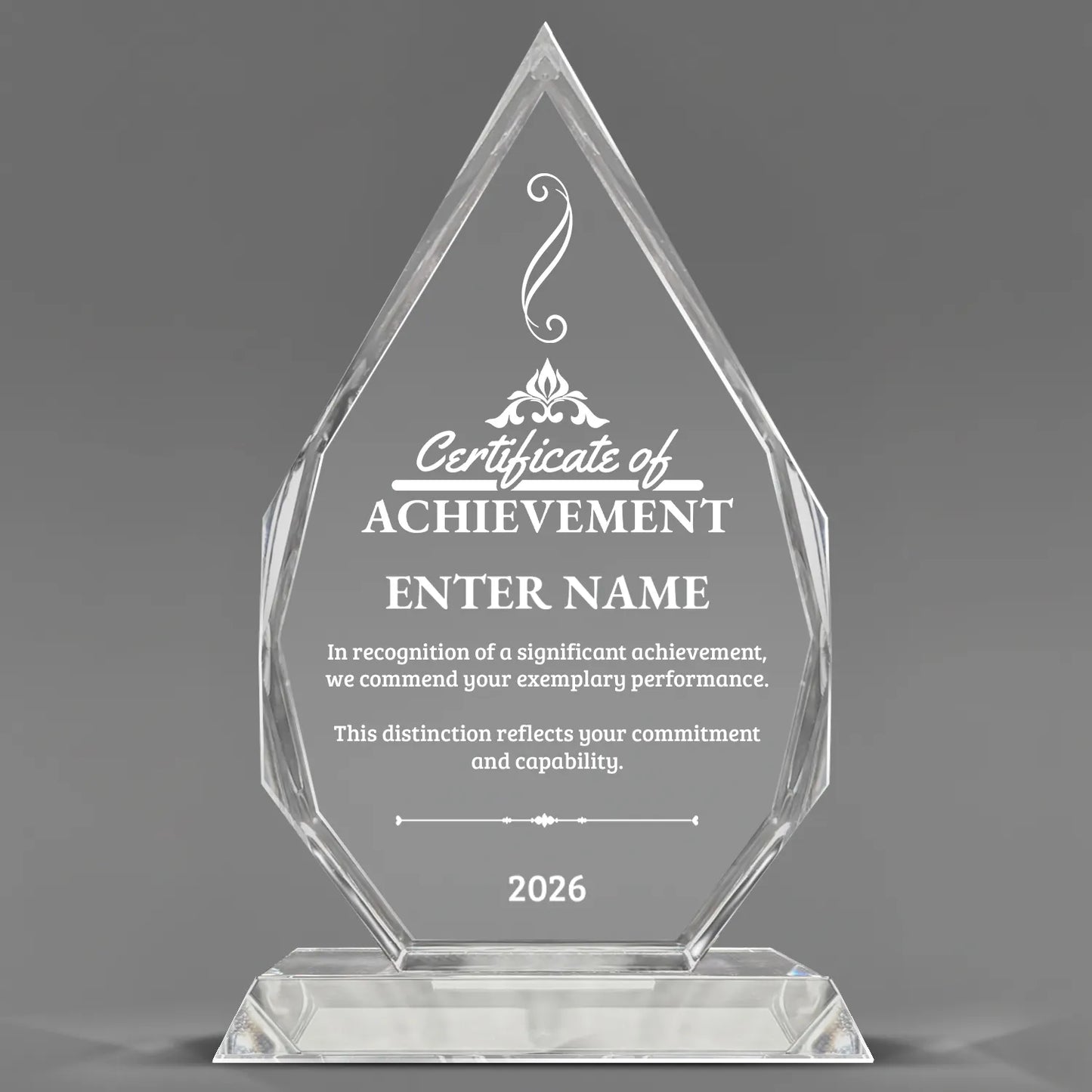 Achievement Awards - Optic Crystal Royal Diamond Awards - Personalize Online – Choose From 5 Designs