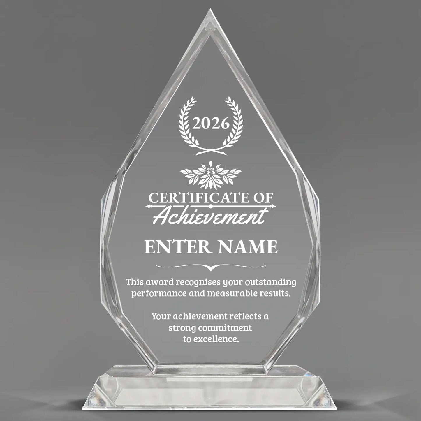 Achievement Awards - Optic Crystal Royal Diamond Awards - Personalize Online – Choose From 5 Designs