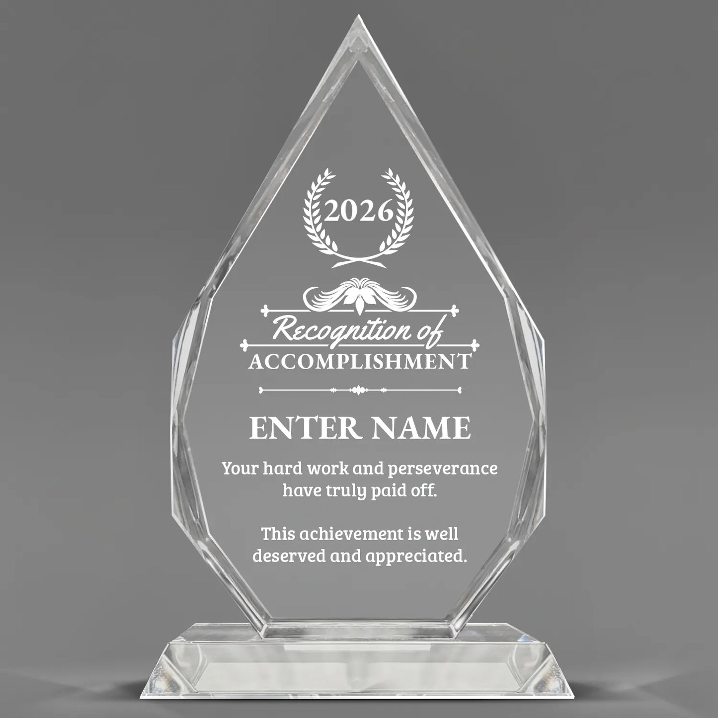 Achievement Awards - Optic Crystal Royal Diamond Awards - Personalize Online – Choose From 5 Designs