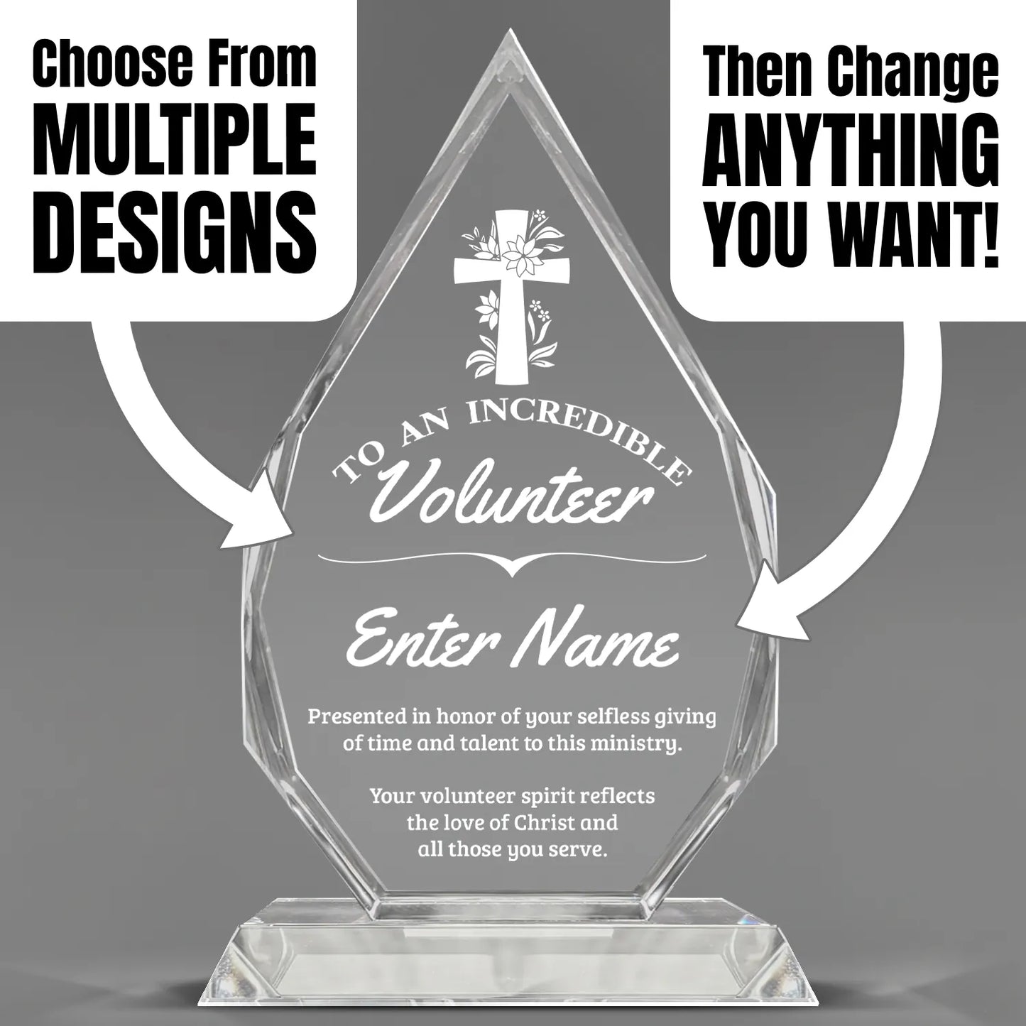 Church Awards - Optic Crystal Royal Diamond Awards - Personalize Online – Choose From 5 Designs