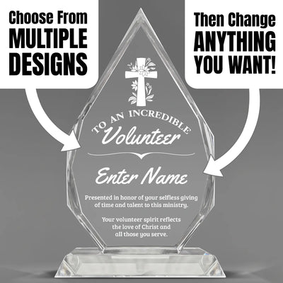 Church Awards - Optic Crystal Royal Diamond Awards - Personalize Online – Choose From 5 Designs