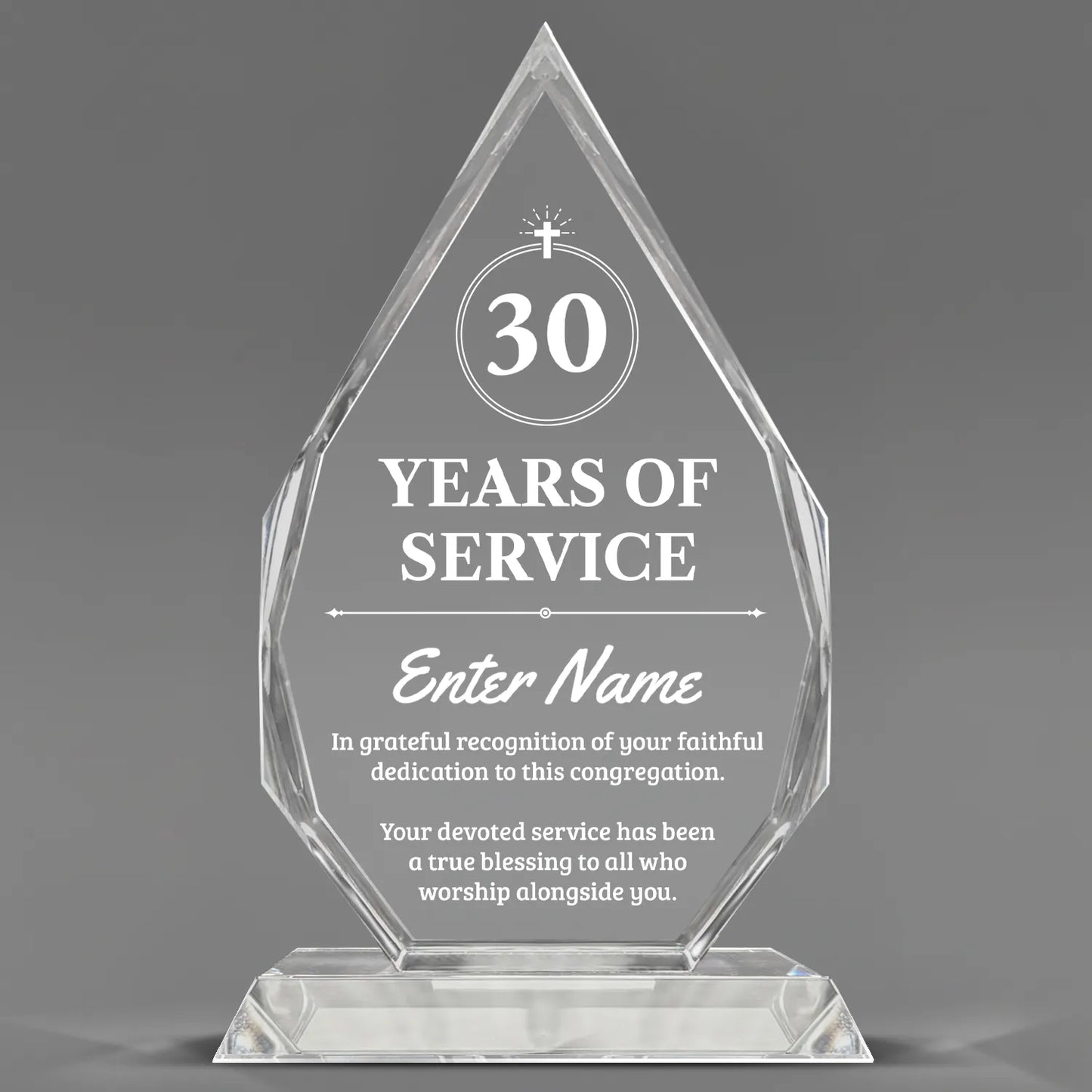 Church Awards - Optic Crystal Royal Diamond Awards - Personalize Online – Choose From 5 Designs