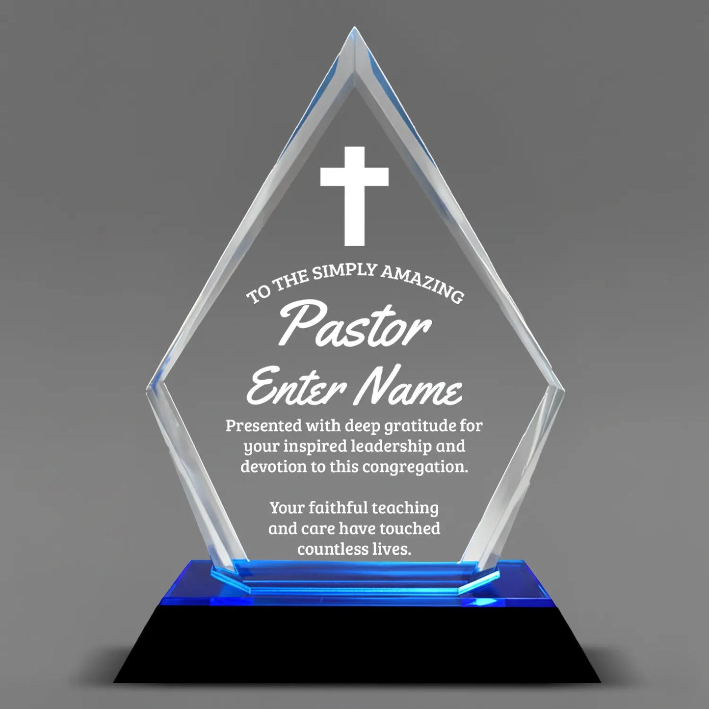 Church Awards - Blue Arrow Acrylic Awards - Personalize Online – Choose From 5 Designs