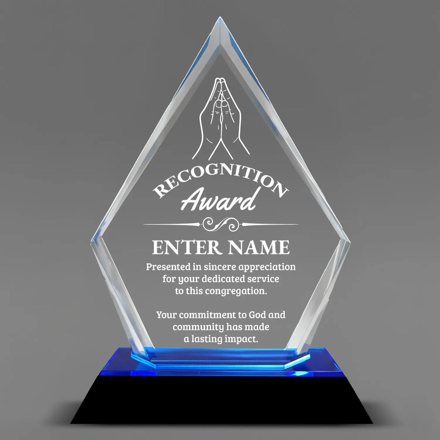 Church Awards - Blue Arrow Acrylic Awards - Personalize Online – Choose From 5 Designs