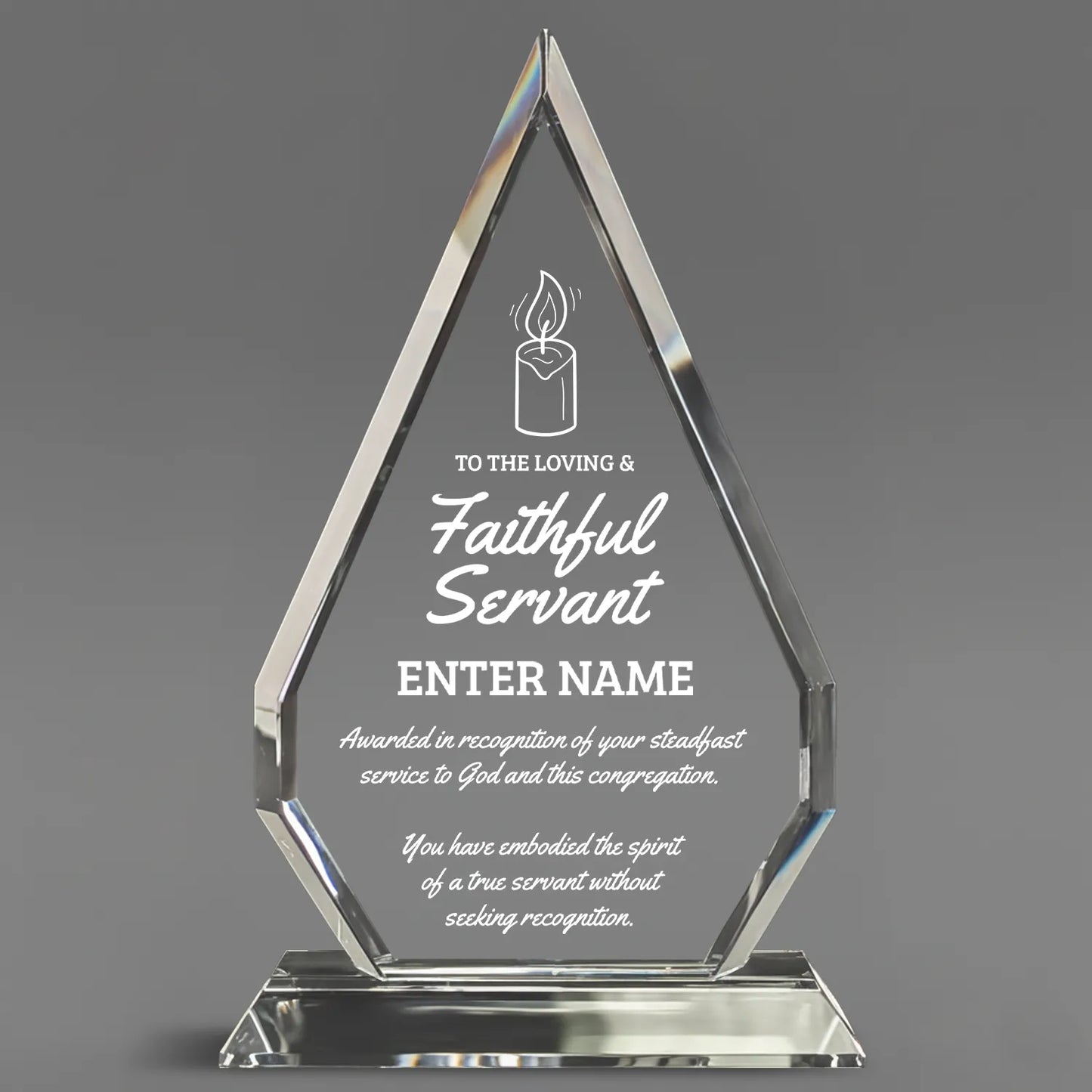 Church Awards - Optic Crystal Arrowhead Awards - Personalize Online – Choose From 5 Designs