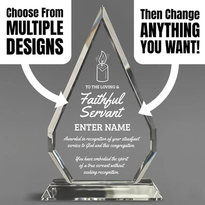 Church Awards - Optic Crystal Arrowhead Awards - Personalize Online – Choose From 5 Designs